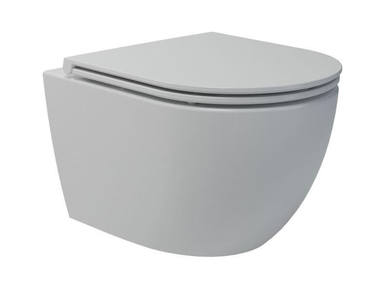 Kielle Oudee závesné kompaktné WC s doskou SoftClose, Vortex Rimless, biele